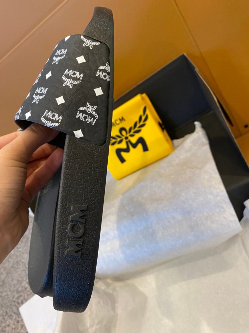 Monogram Print Rubber Slides - Picture 4 of 9